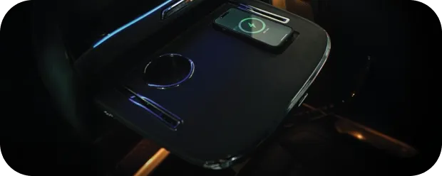 Seatback Table with Wireless Charger